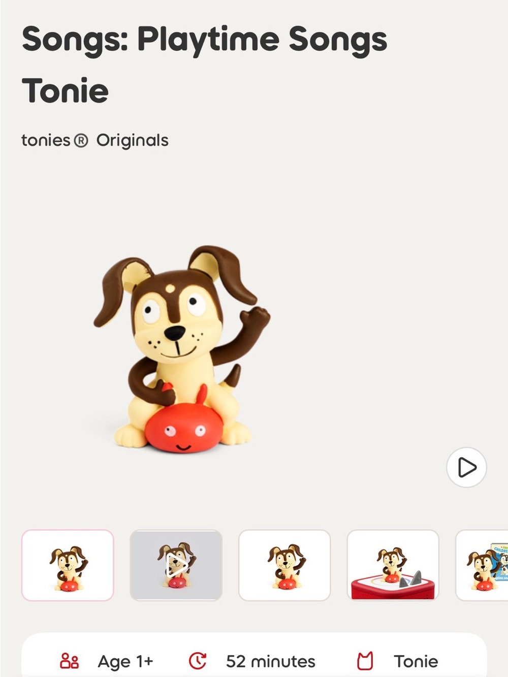 tonies Songs: Playtime Songs Tonie - Brown & Cream